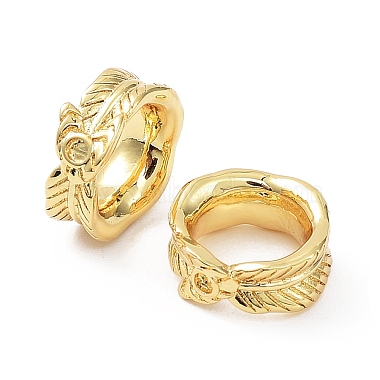 Real 18K Gold Plated Feather Brass Linking Rings