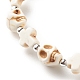 bracelet extensible en perles de turquoise synthétique (teint) avec croix et tête de mort(BJEW-JB08452-01)-5