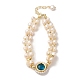 Natural Pearl Beaded Double Layer Multi-strand Bracelet(BJEW-C051-53G)-1