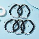 5Pcs 5 Style Glass Round Beaded Braided Bead Bracelets Set(BJEW-JB10014)-5