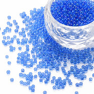 DIY 3D Nail Art Decoration Mini Glass Beads, Tiny Caviar Nail Beads, AB Color Plated, Round, Dodger Blue, 2mm, about 450g/bag(MRMJ-N028-001A-B05)