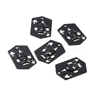 Alloy Pendents, Playing Cards with Skull, Electrophoresis Black, 33x22x3mm, Hole: 2mm(PALLOY-F281-07EB)