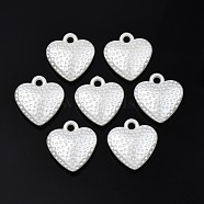 ABS Plastic Imitation Pearl Pendants, Heart, Creamy White, 19x18x6.5mm, Hole: 2mm, about 550pcs/500g(KY-T023-011)