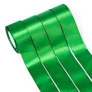 Single Face Satin Ribbon, Polyester Ribbon, Green, 2 inch(50mm), about 25yards/roll(22.86m/roll), 100yards/group(91.44m/group), 4rolls/group(RC50MMY-019)
