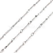 Handmade 304 Stainless Steel Bar Link Chains, Soldered, with Spool, Stainless Steel Color, 12.5x1x1mm, Ring: 2mm, about 32.81 Feet(10m)/Roll(CHS-G025-10P)