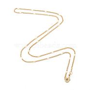 Rack Plating Brass Handmade Necklaces, Curb Chains/Twisted Chains, Real 24K Gold Plated, 17.7 inch(45cm), 2x0.7mm(CHC-E011-07A-2mm-G)