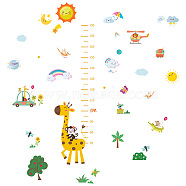 PVC Height Growth Chart Wall Sticker, for Kids Measuring Ruler Height, Giraffe, Colorful, 900x390mm, 3 sheets/set(DIY-WH0232-017)