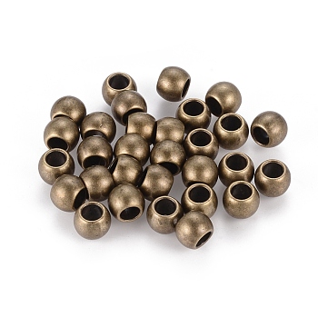 Tibetan Style Spacer Beads, Lead Free and Cadmium Free, Drum, Antique Bronze, 6x7mm, Hole: 3.5mm