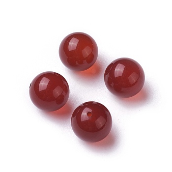 Natural Carnelian Beads, Dyed & Heated, Round, 8mm, Half hole: 0.8mm