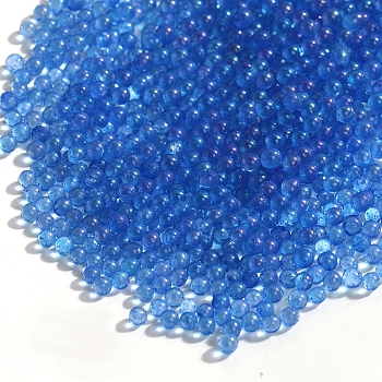 Luminous DIY Nail Art Decoration Mini Glass Beads, Tiny Caviar Nail Beads, Glow In The Dark, Round, Royal Blue, 2mm