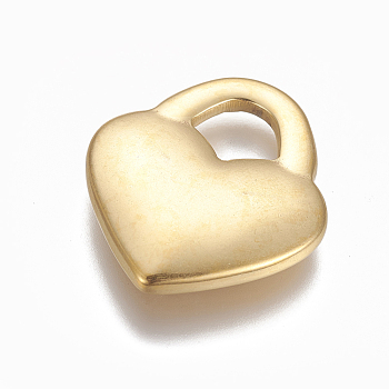 304 Stainless Steel Stamping Blank Tag Pendants, Heart Lock, Golden, 29x25.5x4.4mm, Hole: 7.9x8.6mm