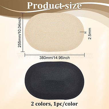 2Pcs 2 Colors Polyester Imitation Straw Oval Hat Base for Millinery(AJEW-FG0002-83)-2