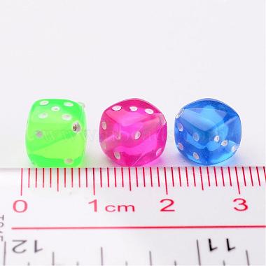 Mixed Color Transparent Acrylic Dice Beads(X-PLMD8MM)-4