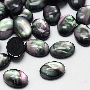 18mm Black Oval Resin Cabochons