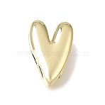 Brass Slide Charms, Heart, Cadmium Free & Lead Free, Rack Plating, Long-Lasting Plated, Real 18K Gold Plated, 16x10.5x6mm, Hole: 2x11mm(KK-CBAD8AA-06B-P)