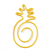 Pineapple Shape Iron & Plastic Paperclips, Cute Paper Clips, Funny Bookmark Marking Clips, Gold, 42x22.6x1.6mm(TOOL-I005-04)