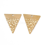 Ion Plating(IP) 304 Stainless Steel Pendants, Triangle Charm, Real 18K Gold Plated, 28x22.5x1mm, Hole: 1.5mm(STAS-B031-20G)