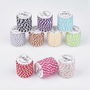Macrame Cotton Cord, Twisted Cotton Rope, for Crafts, Gift Wrapping, Mixed Color, 1mm, about 10.93 yards(10m)/roll(OCOR-G003-C)