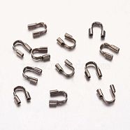 Brass Termintors, Wire Guardian, Nickel Free, Black Color, 5x4x1mm(KK-A052-B-1)