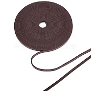 Flat Cowhide Leather Cord, for Jewelry Making, Coconut Brown, 5x2mm(WL-GF0001-08E-02)