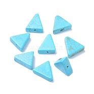 Natural Turquoise Beads, Dyed, Triangle, 14~16x16~17x6mm, Hole: 1.2mm(TURQ-P001-01)