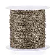 Polyester Braided Metallic Thread, for DIY Braided Bracelets Making and Embroidery, Coffee, 0.4mm, 6-Ply, about 54.68 yards(50m)/roll(OCOR-I007-B-28)