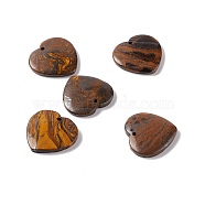 Natural Tiger Iron Pendants, Heart, 28.5~30x29~31x5~5.5mm, Hole: 2~2.5mm(G-B030-01B)