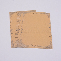 Paper Letter Stationery, Rectangle with Flower Pattern, Tan, 21x14.5x0.01cm, 8sheets/bag(DIY-WH0184-25A)