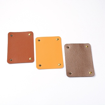 PU Leather Detachable Handle, with Zinc Alloy Snap Button, Rectangle, Bag Replacement Accessories, Mixed Color, 13x10.2x0.15cm, 3pcs/set