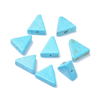 Natural Turquoise Beads, Dyed, Triangle, 14~16x16~17x6mm, Hole: 1.2mm