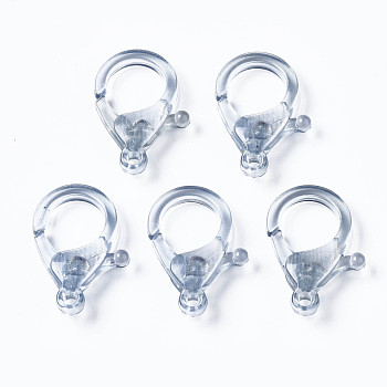 Transparent Acrylic Lobster Claw Clasps, Light Steel Blue, 25.5x18x6mm, Hole: 1.8mm