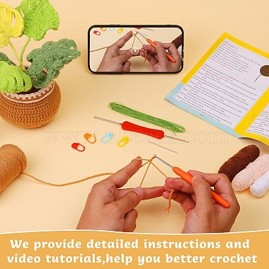 DIY Monstera Leaf Planter Knitting Kits for Beginners(PW-WG45856-01)-4