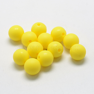 8mm Yellow Round Silicone Beads