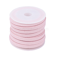 Faux Suede Cord, Faux Suede Lace, Pink, 5x1.5mm, about 5.46 yards(5m)/roll, 25rolls/bag(LW-R003-5mm-1038)
