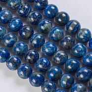 Natural Lapis Lazuli Beads Strands, Round, 10mm, Hole: 1mm, about 39pcs/strand, 15.5 inch(G-K254-01-10mm)
