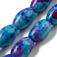 Spray Painted Synthetic Turquoise Beads Strands, Oval, Dark Orchid, 8.5x5.5mm, Hole: 1.2mm, about 50pcs/strand, 16.73''(42.5cm)(G-E617-B07-03B)