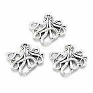 Tibetan Style Alloy Pendants, Lead Free & Cadmium Free, Octopus, Antique Silver, 20x23.5x2.5mm, Hole: 1.4mm(X-TIBE-S323-061AS-RS)