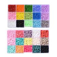 DIY Beads Jewelry Kits, Including Disc/Flat Round Handmade Polymer Clay Beads, Mixed Styles Glass Round Seed Beads, Mixed Color, 6x1mm, Hole: 2mm, 150g(DIY-JQ0001-16-6mm)