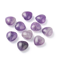 Natural Amethyst Heart Love Stone, Pocket Palm Stone for Reiki Balancing, 17.5~18x17.5~18x10~10.5mm(G-G973-04A)