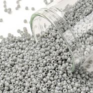 TOHO Round Seed Beads, Japanese Seed Beads, (53) Opaque Gray, 15/0, 1.5mm, Hole: 0.7mm, about 135000pcs/pound(SEED-TR15-0053)
