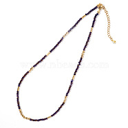 Plating Glass Beaded Necklaces, Colorful, 15.75 inch(40cm)(SD7804-2)