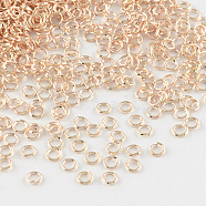 Iron Open Jump Rings, Cadmium Free & Lead Free, Rose Gold, 18 Gauge, 5x1mm, Inner Diameter: 3mm, about 10000pcs/1000g(IFIN-R209-1.0x5-RG)