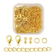 DIY End Chain Making Kit, Including Alloy Charms & Clasps, Iron Ends Chains & Jump Rings, Golden, 80pcs/box(DIY-YW0005-55G)