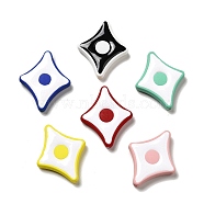 Opaque Acrylic Beads, with Enamel, Star, Mixed Color, 27.5x22.5x5mm, Hole: 1.6mm(ACRC-I001-06)
