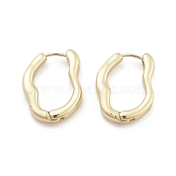 Brass Hoop Earrings for Women, Oval, Real 14K Gold Plated, 25x5mm(EJEW-M071-02G-02)