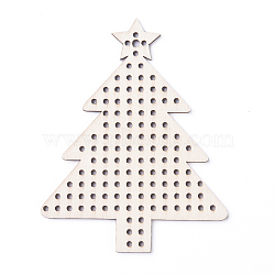 Unfinished Wooden Embellishments, Laser Cut Wood Shapes, Natural Poplar Wood Big Pendants, Undyed, with Hole, for Christmas, Christmas Tree, BurlyWood, 99x79x2.5mm, Hole: 2.5mm(X-WOOD-D010-06)