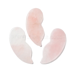 Natural Rose Quartz Gua Sha Boards, Scraping Massage Tools, Gua Sha Facial Tools, Wing, 89.5x36.5x5.4mm(G-Q007-02)