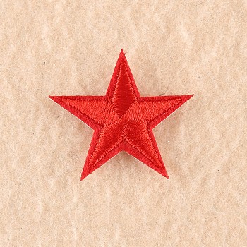 Computerized Embroidery Cloth Iron on/Sew on Patches, Costume Accessories, Appliques, Star, Red, 3x3cm