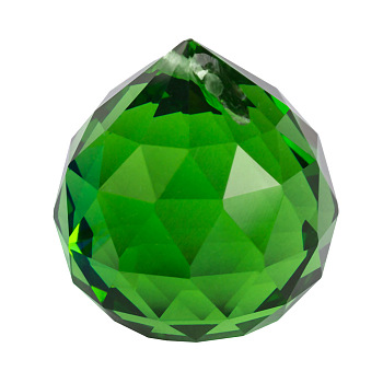 K9 Glass Pendants, Teardrop, Green, 30mm