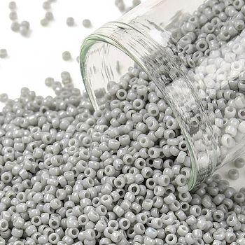 TOHO Round Seed Beads, Japanese Seed Beads, (53) Opaque Gray, 15/0, 1.5mm, Hole: 0.7mm, about 135000pcs/pound